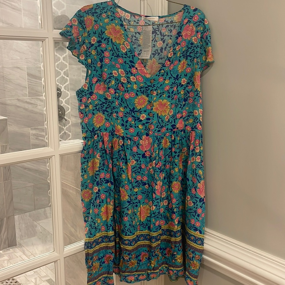 Xl kirindo foe button down dress